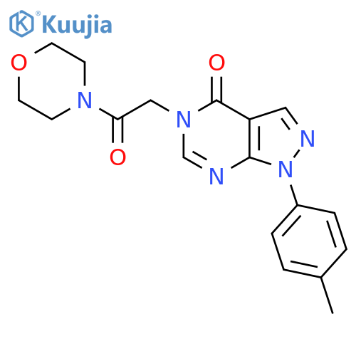 1-(4-methylphenyl)-5-2-(morpholin-4-yl)-2-oxoethyl-1H,4H,5H-pyrazolo3,4-dpyrimidin-4-one structure