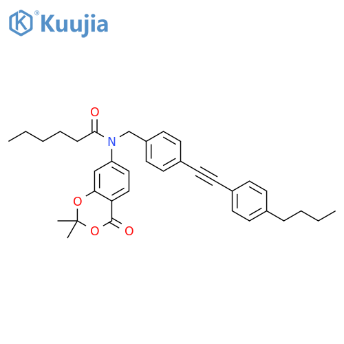 Hexanamide,N-[[4-[(4-butylphenyl)ethynyl]phenyl]methyl]-N-(2,2-dimethyl-4-oxo-4H-1,3-benzodioxin-7-yl)- structure