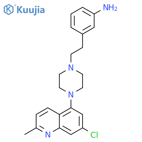 Benzenamine,3-[2-[4-(7-chloro-2-methyl-5-quinolinyl)-1-piperazinyl]ethyl]- structure