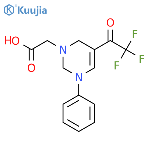 1(2H)-Pyrimidineacetic acid, 3,6-dihydro-3-phenyl-5-(trifluoroacetyl)- structure