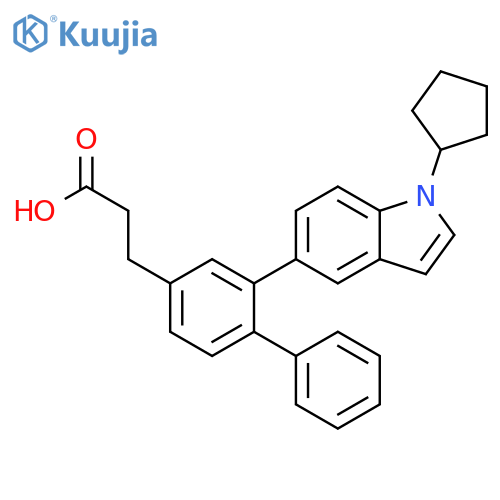 [1,1'-Biphenyl]-4-propanoic acid, 2-(1-cyclopentyl-1H-indol-5-yl)- structure