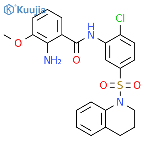 Benzamide,2-amino-N-[2-chloro-5-[(3,4-dihydro-1(2H)-quinolinyl)sulfonyl]phenyl]-3-methoxy- structure