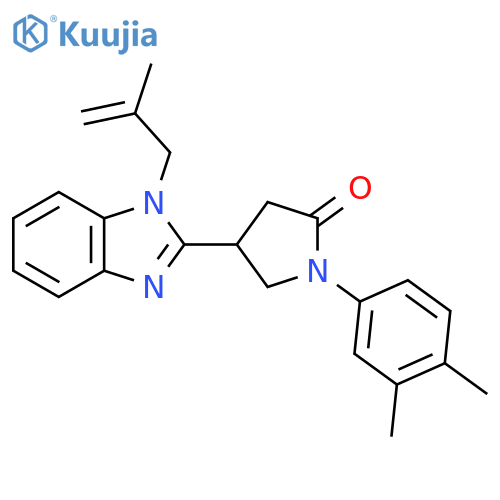 1-(3,4-dimethylphenyl)-4-1-(2-methylprop-2-en-1-yl)-1H-1,3-benzodiazol-2-ylpyrrolidin-2-one structure