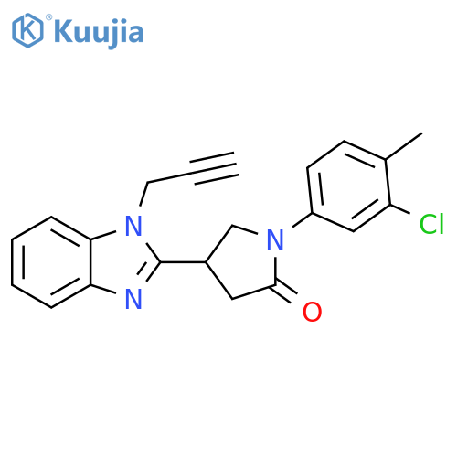 1-(3-chloro-4-methylphenyl)-4-1-(prop-2-yn-1-yl)-1H-1,3-benzodiazol-2-ylpyrrolidin-2-one structure