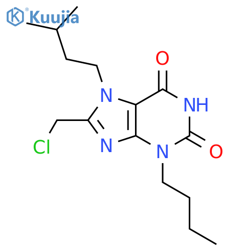 3-butyl-8-(chloromethyl)-7-(3-methylbutyl)-2,3,6,7-tetrahydro-1H-purine-2,6-dione structure