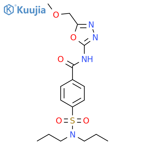 4-(dipropylsulfamoyl)-N-5-(methoxymethyl)-1,3,4-oxadiazol-2-ylbenzamide structure