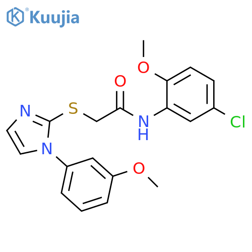 N-(5-chloro-2-methoxyphenyl)-2-{1-(3-methoxyphenyl)-1H-imidazol-2-ylsulfanyl}acetamide structure
