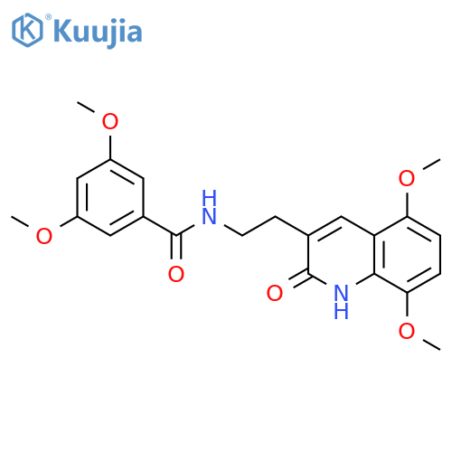 N-2-(5,8-dimethoxy-2-oxo-1,2-dihydroquinolin-3-yl)ethyl-3,5-dimethoxybenzamide structure