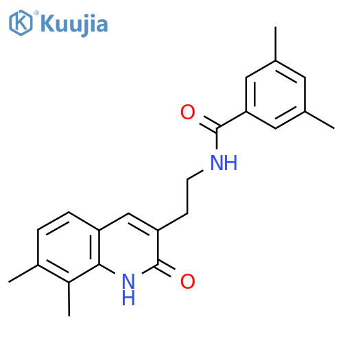 N-2-(7,8-dimethyl-2-oxo-1,2-dihydroquinolin-3-yl)ethyl-3,5-dimethylbenzamide structure