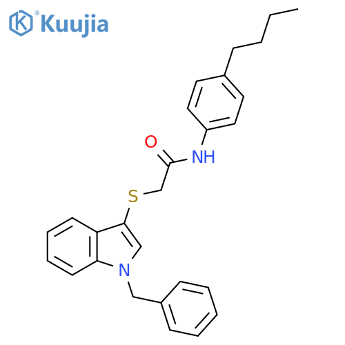 2-(1-benzyl-1H-indol-3-yl)sulfanyl-N-(4-butylphenyl)acetamide structure