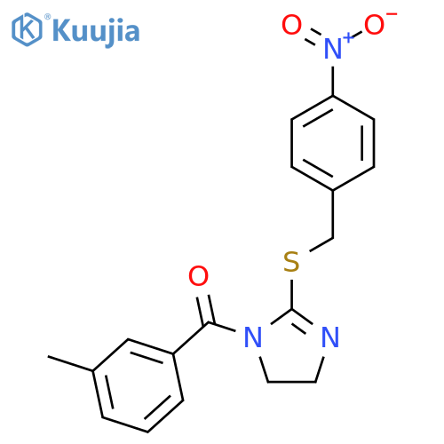 1-(3-methylbenzoyl)-2-{(4-nitrophenyl)methylsulfanyl}-4,5-dihydro-1H-imidazole structure