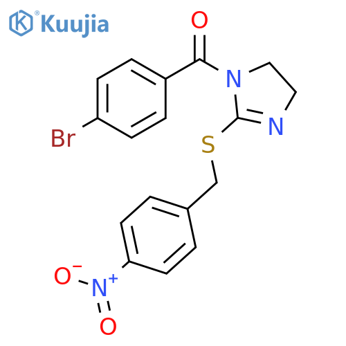 1-(4-bromobenzoyl)-2-{(4-nitrophenyl)methylsulfanyl}-4,5-dihydro-1H-imidazole structure