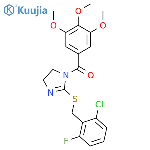 2-{(2-chloro-6-fluorophenyl)methylsulfanyl}-1-(3,4,5-trimethoxybenzoyl)-4,5-dihydro-1H-imidazole structure