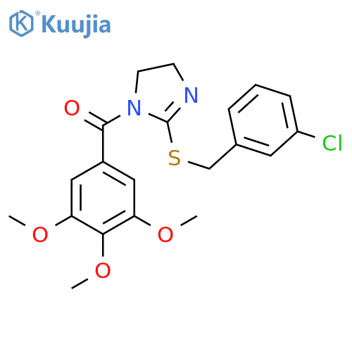 2-{(3-chlorophenyl)methylsulfanyl}-1-(3,4,5-trimethoxybenzoyl)-4,5-dihydro-1H-imidazole structure
