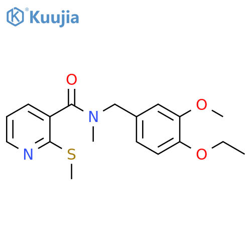 N-[(4-ethoxy-3-methoxyphenyl)methyl]-N-methyl-2 -(methylsulfanyl)pyridine-3-carboxamide structure