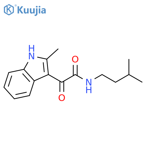 2-(2-methyl-1H-indol-3-yl)-N-(3-methylbutyl)-2-oxoacetamide structure