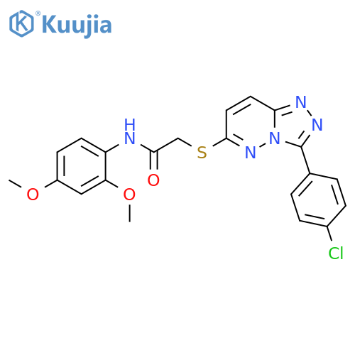 2-{3-(4-chlorophenyl)-1,2,4triazolo4,3-bpyridazin-6-ylsulfanyl}-N-(2,4-dimethoxyphenyl)acetamide structure