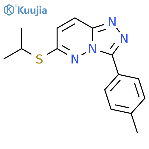 3-(4-methylphenyl)-6-(propan-2-ylsulfanyl)-1,2,4triazolo4,3-bpyridazine structure