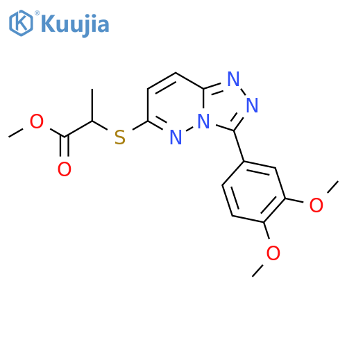 methyl 2-{3-(3,4-dimethoxyphenyl)-1,2,4triazolo4,3-bpyridazin-6-ylsulfanyl}propanoate structure