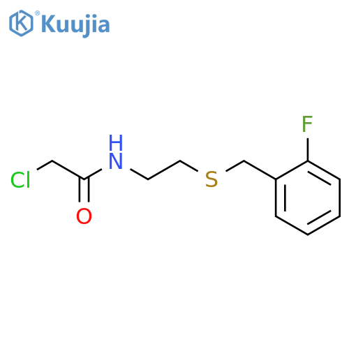 2-chloro-N-(2-{(2-fluorophenyl)methylsulfanyl}ethyl)acetamide structure