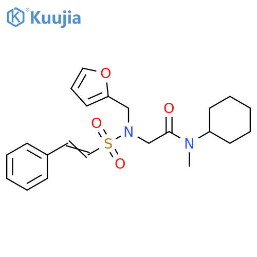 Acetamide, N-cyclohexyl-2-[(2-furanylmethyl)[(2-phenylethenyl)sulfonyl]amino]-N-methyl- structure