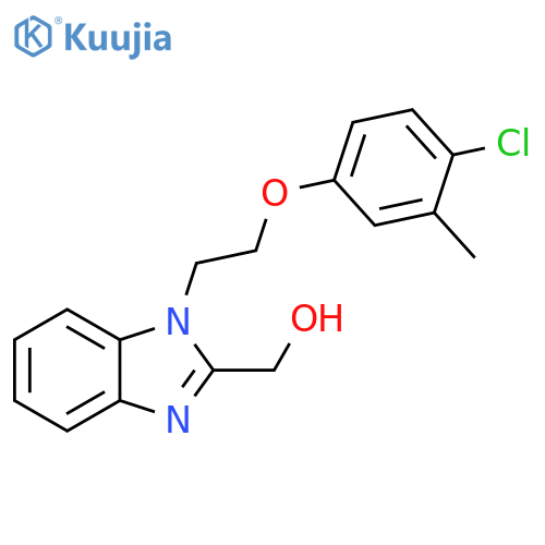 {1-2-(4-chloro-3-methylphenoxy)ethyl-1H-1,3-benzodiazol-2-yl}methanol structure