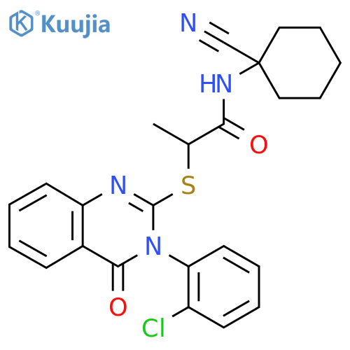 2-((3-(2-Chlorophenyl)-4-oxo-3,4-dihydroquinazolin-2-yl)thio)-N-(1-cyanocyclohexyl)propanamide structure