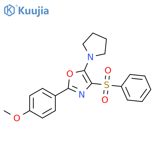 4-(benzenesulfonyl)-2-(4-methoxyphenyl)-5-(pyrrolidin-1-yl)-1,3-oxazole structure