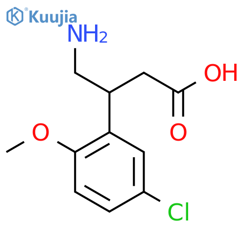 4-Amino-3-(5-chloro-2-methoxyphenyl)butanoic acid structure
