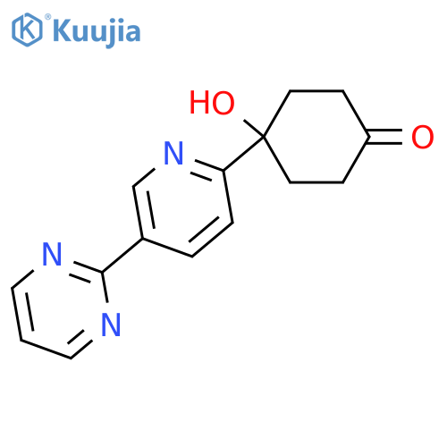 4-hydroxy-4-(5-pyrimidin-2-yl-2-pyridyl)cyclohexanone structure