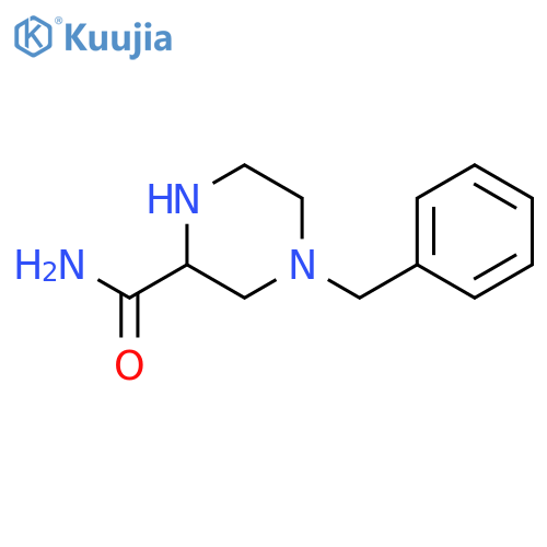 4-(phenylmethyl)-2-Piperazinecarboxamide structure