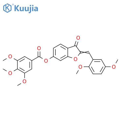 (2Z)-2-(2,5-dimethoxyphenyl)methylidene-3-oxo-2,3-dihydro-1-benzofuran-6-yl 3,4,5-trimethoxybenzoate structure