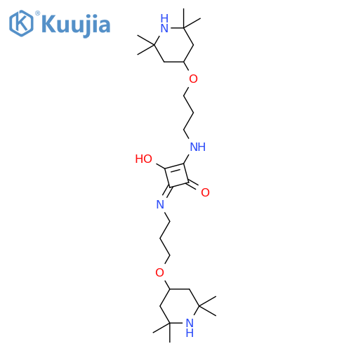 Cyclobutenediylium,1,3-dihydroxy-2,4-bis[[3-[(2,2,6,6-tetramethyl-4-piperidinyl)oxy]propyl]amino]-,bis(inner salt) (9CI) structure
