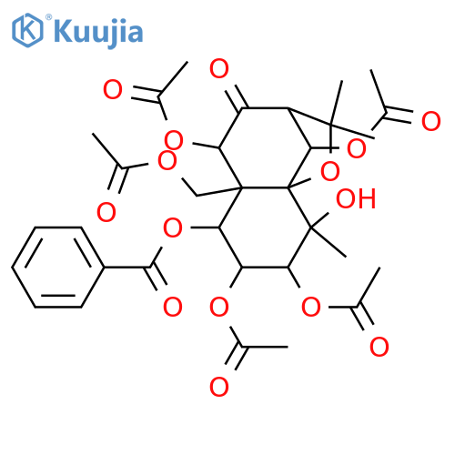 1,2,3,4,6,9,14-Heptahydroxydihydro-β-agarofuran-8-one; (1α,2α,3β,4β,6β,9α)-form, 1-Benzoyl, 2,3,6,9,14-penta-Ac structure