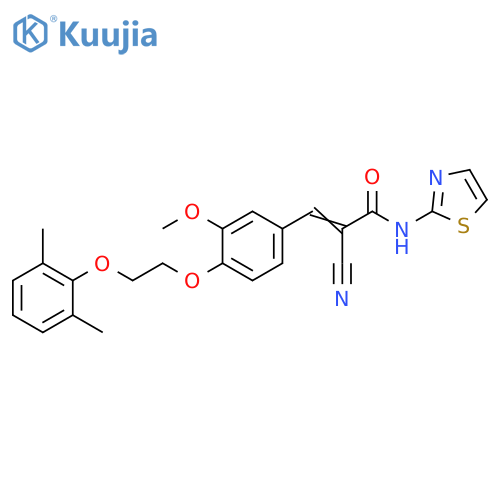 2-Propenamide,2-cyano-3-[4-[2-(2,6-dimethylphenoxy)ethoxy]-3-methoxyphenyl]-N-2-thiazolyl- structure
