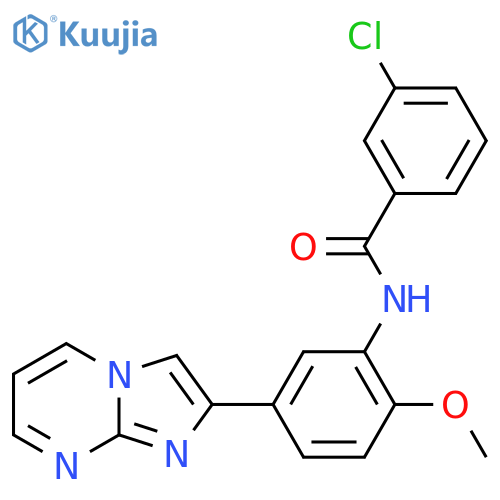3-chloro-N-(5-{imidazo1,2-apyrimidin-2-yl}-2-methoxyphenyl)benzamide structure
