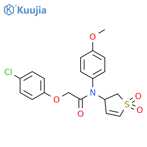 2-(4-chlorophenoxy)-N-(1,1-dioxo-2,3-dihydro-1lambda6-thiophen-3-yl)-N-(4-methoxyphenyl)acetamide structure