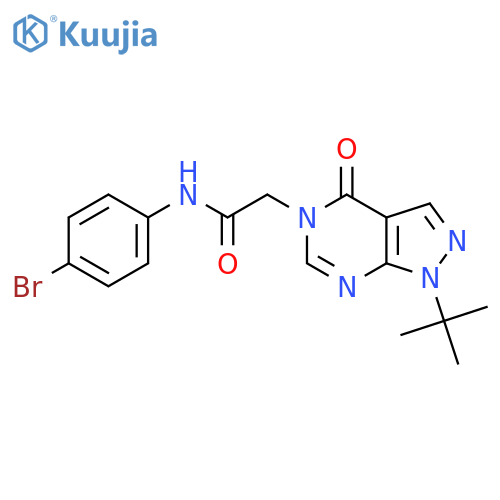 N-(4-bromophenyl)-2-{1-tert-butyl-4-oxo-1H,4H,5H-pyrazolo3,4-dpyrimidin-5-yl}acetamide structure