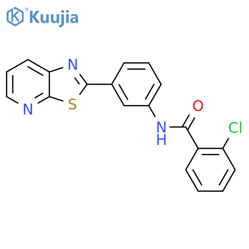 2-chloro-N-(3-{1,3thiazolo5,4-bpyridin-2-yl}phenyl)benzamide structure