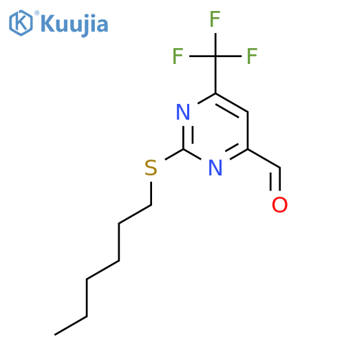 4-PYRIMIDINECARBOXALDEHYDE, 2-(HEXYLTHIO)-6-(TRIFLUOROMETHYL)- structure