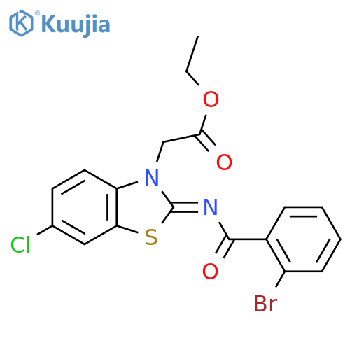 ethyl 2-(2Z)-2-(2-bromobenzoyl)imino-6-chloro-2,3-dihydro-1,3-benzothiazol-3-ylacetate structure