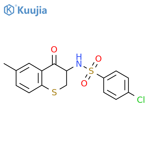 4-chloro-N-(6-methyl-4-oxo-3,4-dihydro-2H-thiochromen-3-yl)benzenesulfonamide structure