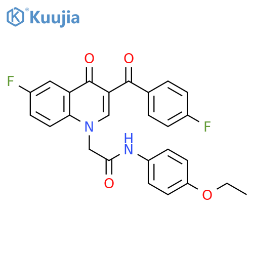 N-(4-ethoxyphenyl)-2-6-fluoro-3-(4-fluorobenzoyl)-4-oxo-1,4-dihydroquinolin-1-ylacetamide structure