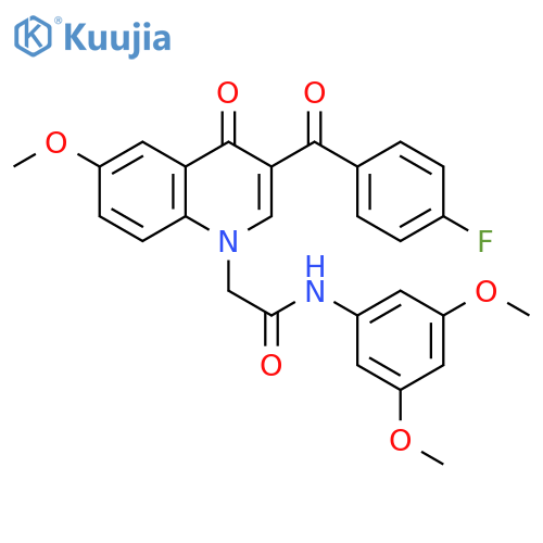 N-(3,5-dimethoxyphenyl)-2-3-(4-fluorobenzoyl)-6-methoxy-4-oxo-1,4-dihydroquinolin-1-ylacetamide structure