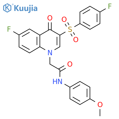 2-6-fluoro-3-(4-fluorobenzenesulfonyl)-4-oxo-1,4-dihydroquinolin-1-yl-N-(4-methoxyphenyl)acetamide structure