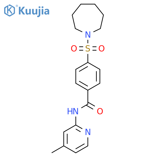 4-(azepane-1-sulfonyl)-N-(4-methylpyridin-2-yl)benzamide structure