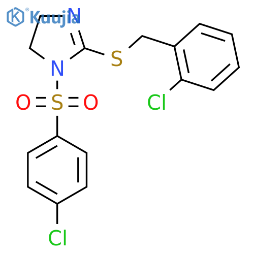 1-(4-chlorobenzenesulfonyl)-2-{(2-chlorophenyl)methylsulfanyl}-4,5-dihydro-1H-imidazole structure
