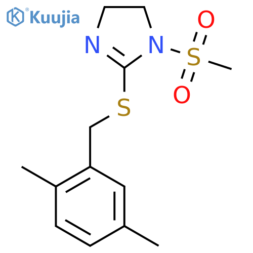 2-{(2,5-dimethylphenyl)methylsulfanyl}-1-methanesulfonyl-4,5-dihydro-1H-imidazole structure