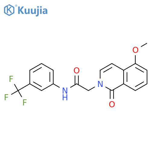 2-(5-methoxy-1-oxo-1,2-dihydroisoquinolin-2-yl)-N-3-(trifluoromethyl)phenylacetamide structure