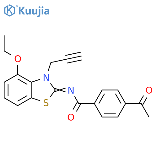 4-acetyl-N-(2Z)-4-ethoxy-3-(prop-2-yn-1-yl)-2,3-dihydro-1,3-benzothiazol-2-ylidenebenzamide structure